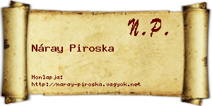Náray Piroska névjegykártya