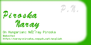 piroska naray business card